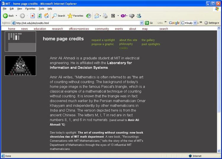 Internet Explorer screenshot of Recountings Home Page